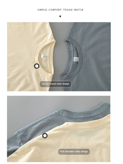 Dukeen 280g Heavyweight Long-Sleeved T-Shirt for Men 100% Cotton Shirts Oversized Solid Color Tops Plain Tees Men's Clothing