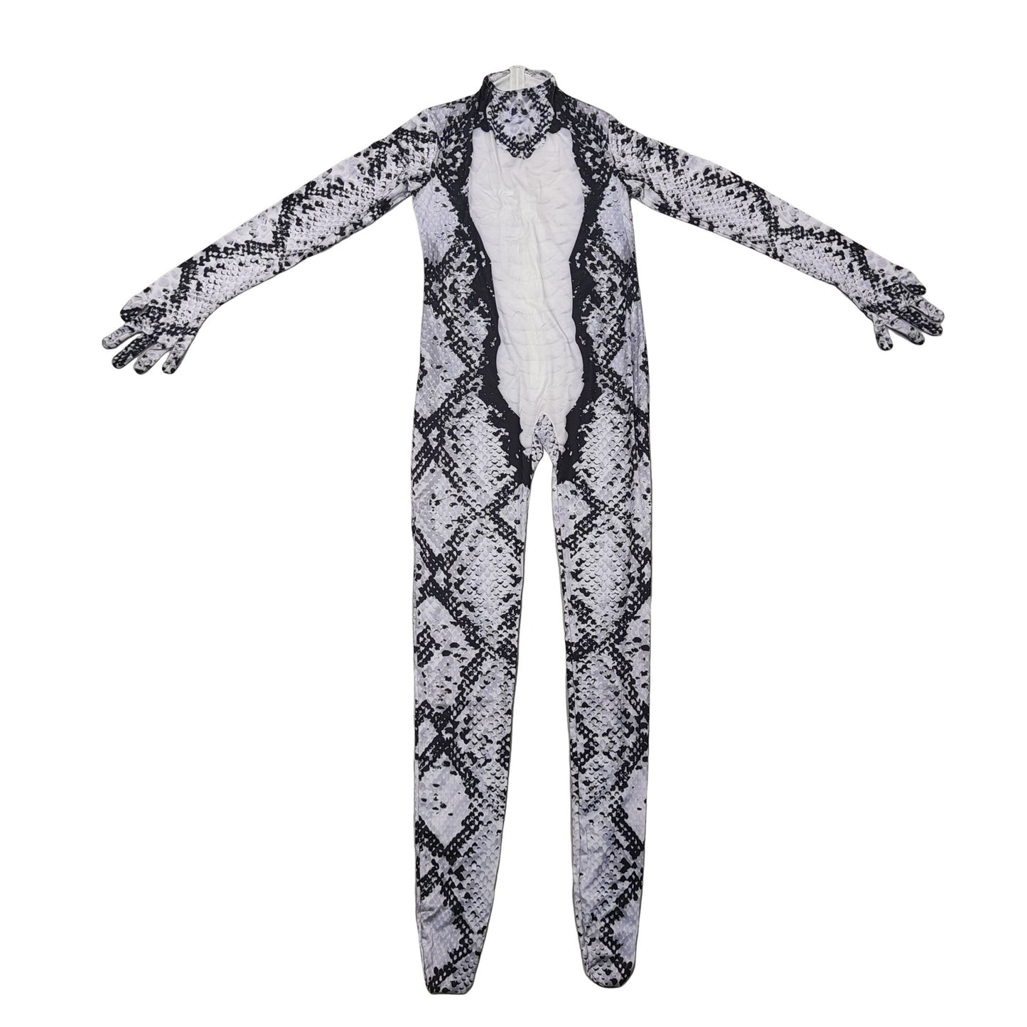 Animal Print Zentai Bodysuit Snake Tiger Pattern Long Sleeve Footed Full Body Jumpsuit Men Women Cosplay Costume For Halloween