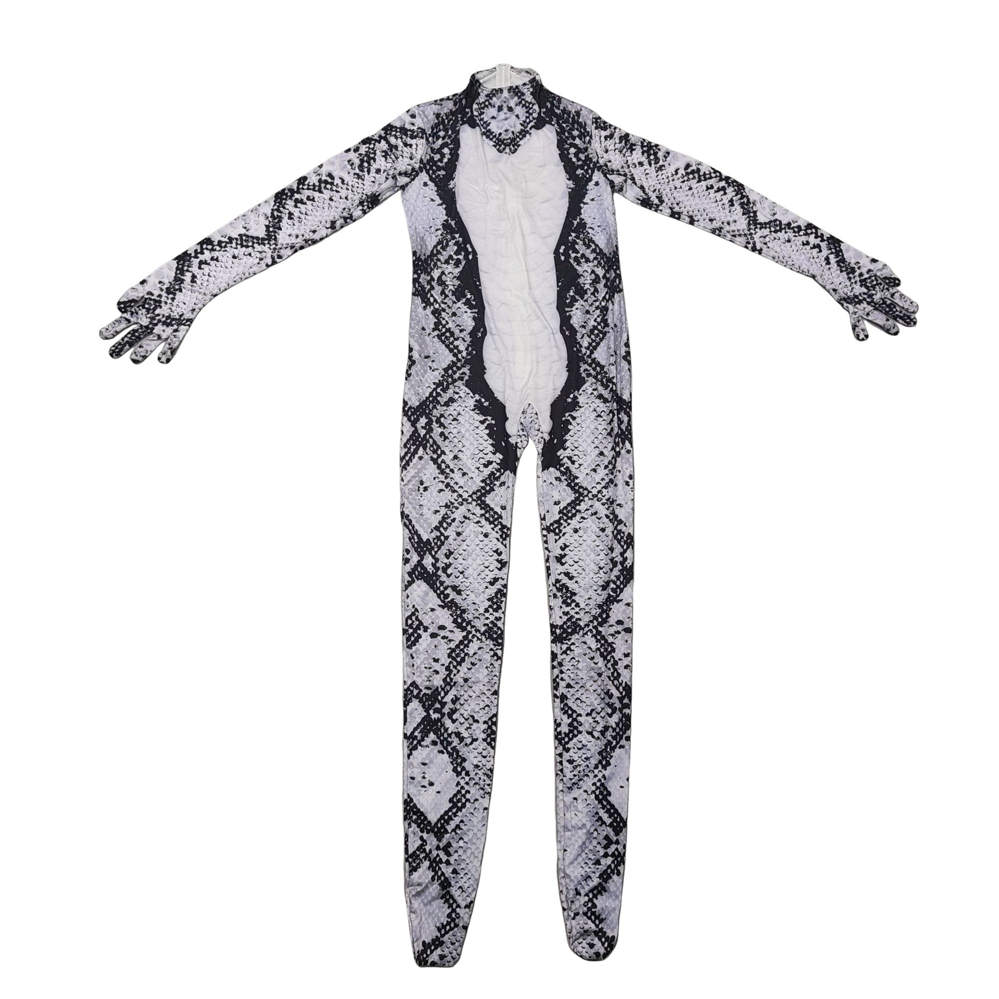Animal Print Zentai Bodysuit Snake Tiger Pattern Long Sleeve Footed Full Body Jumpsuit Men Women Cosplay Costume For Halloween