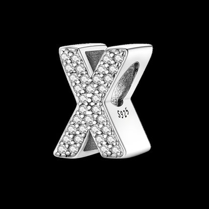 Fit Original Bangle Bracelet DIY A-Z Alphabet Charms Bead 925 Sterling Silver CZ Zircon LOVE Letter Dangle Pendant Jewelry Gift