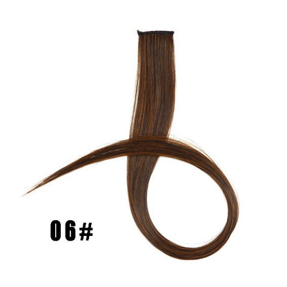 Mega Hair Tic Tac Sintético 55 cm Longo Colorido Liso Peças de Cabelo Sintéticas para Uso Diário Festas