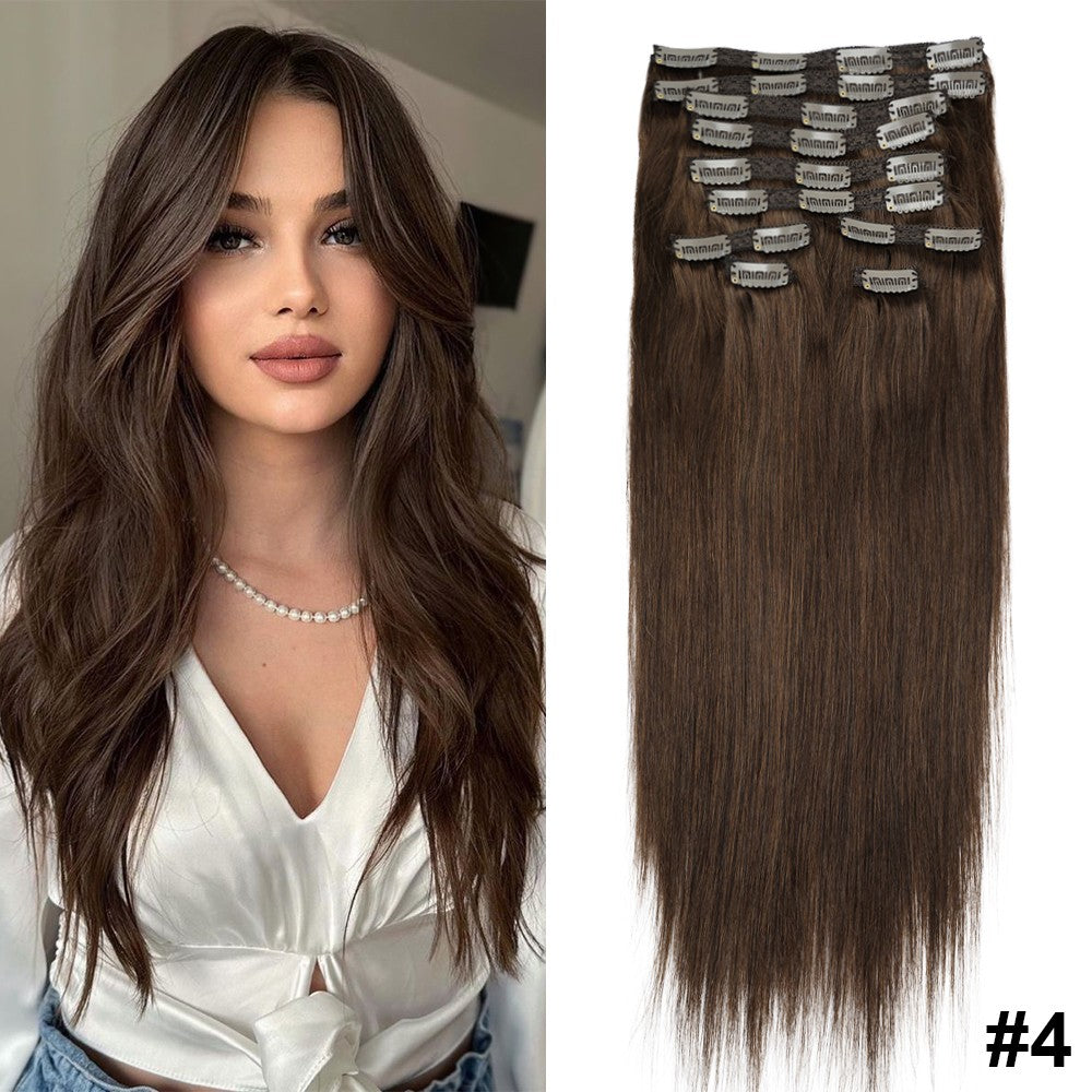 Doreen 160G 200G 240G Série Volume Cabelo Humano Liso Remy Brasileiro Com Tic Tac Extensões de Cabelo Cabeça Inteira 10 Peças 40 a 60 Centímetros