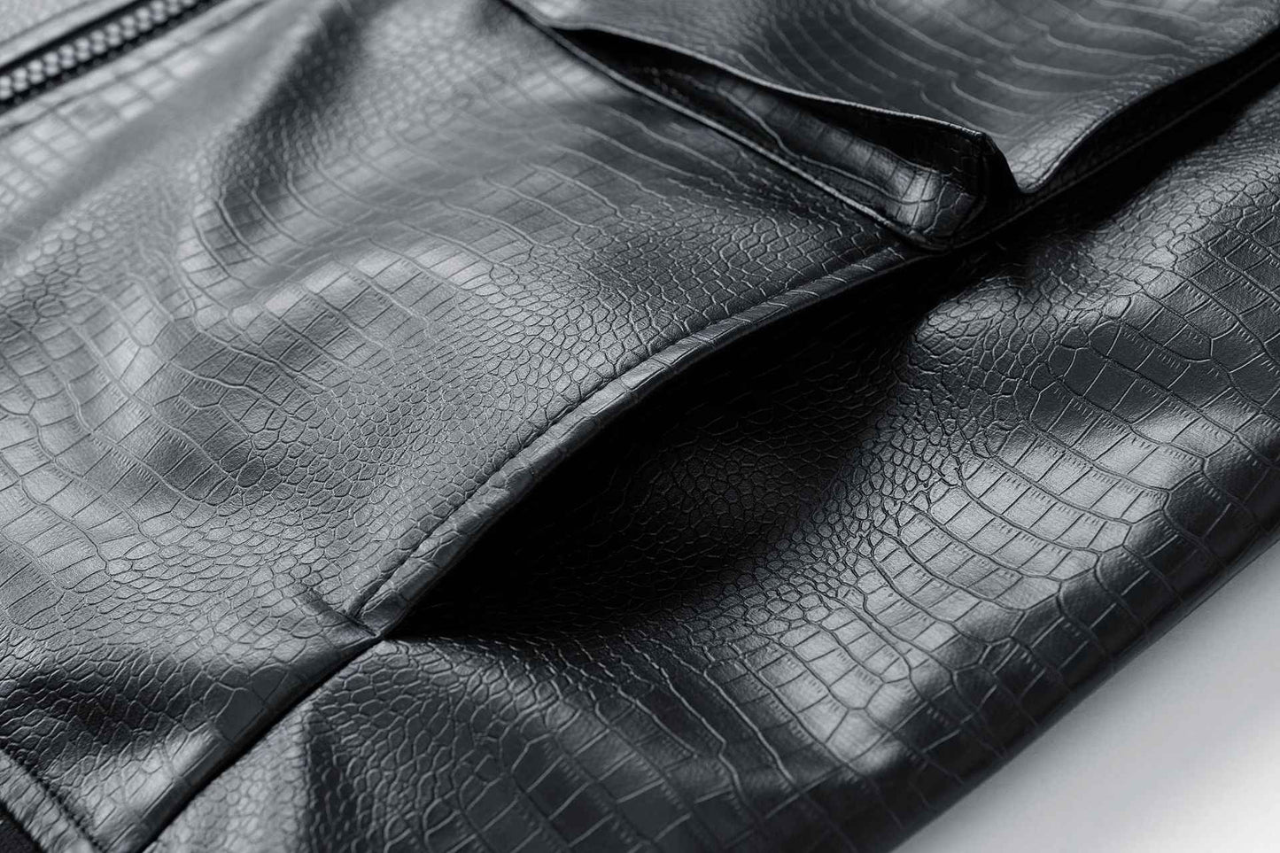 New Spring Autumn Winter PU Leather Stand Collar Open Cardigan Biker Casual Loose Fit Jacket Men's Fashion Outerwear