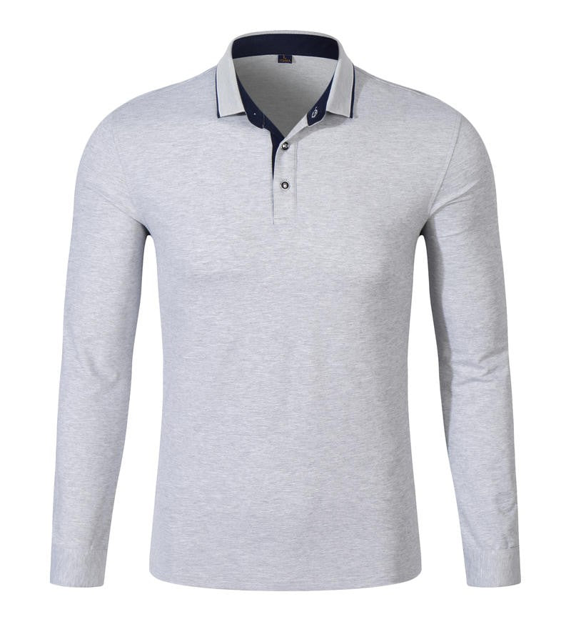 Cotton long sleeved T-shirt shirt polo shirt can print embroidered logo Spring and Autumn men's and women's work clothes