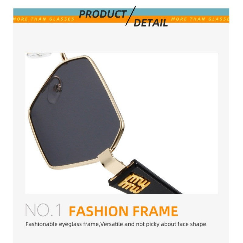 Metal Rectangle Sunglasses Women Fashion High Quality Frame Glasses Vintage Brand Designer Eyewear UV400