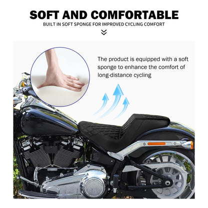 Banco do passageiro do motorista de duas pessoas da motocicleta Selim do piloto Banco dianteiro e traseiro para Harley Softail Fat Boy 2018-2025 Breakout FXBR 2023-25