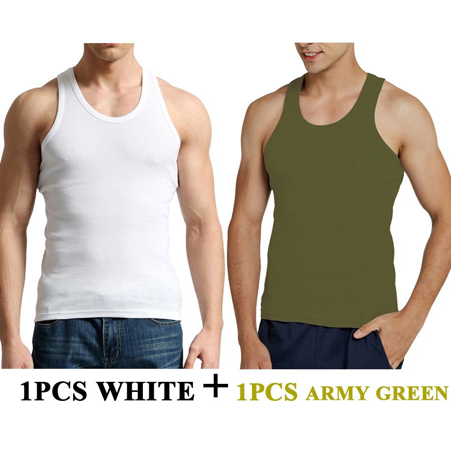 Tank Tops Men Fitness Cool Summer 100% Cotton Vest Male Sleeveless Tops Gym Slim Casual Undershirt Mens Gift 9 Colors 1PCS