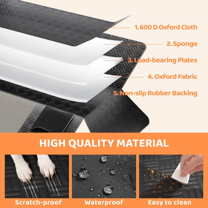 Capa de assento de carro para cães no banco traseiro, extensor de banco traseiro de fundo rígido, capacidade de carga de 180 kg, rede para cães lavável de alta resistência 600D anti-arranhões para carros e SUVs