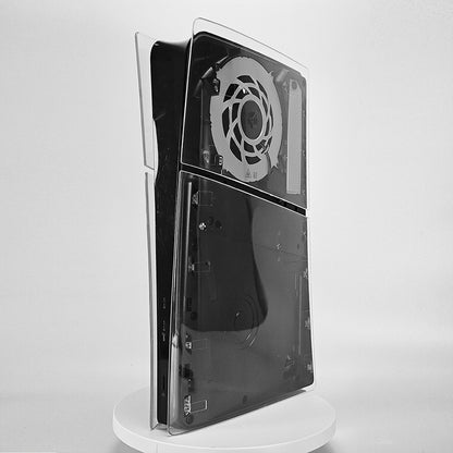 Yoteen Transparent Case for PS5 Slim Replacement Shell DIY Faceplate Clear Blue for PS5 Slim Disc & Digital Edition