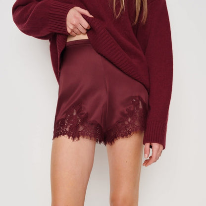 Women Y2k Slik Lace Trim Shorts Stain Pajama Micro Mini Slip Boxer Shorts Low Rise Lounge Pj Bottoms Pettipants Streetwear