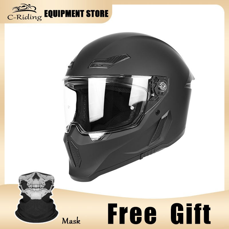 C-Riding Inverno Quente Cruising Mulheres e Homens Profissionais Chapéus de Segurança Retro Cruising Capacete Completo Certificado DOT Verão