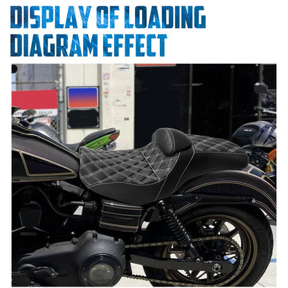 Assento de passageiro com encosto para motocicleta, banco duplo com almofadas para Harley Dyna Fat Bob Low Rider FXDL FLD 2006-2017
