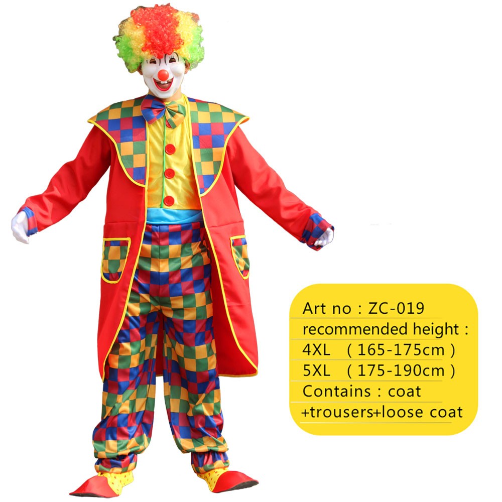 12 Styles Adult Men Costumes Funny Circus Naughty Magician Cosplay Carnival Party Clown Costume Christmas gift surprise party