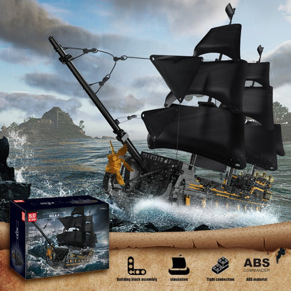 Mould King 13186 Pirate Ship Toys The Big Black Pearl Building Block Assembly Pirate Ship Brick Set Kids Christmas Gift