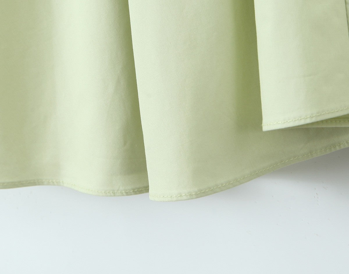 YENKYE Sexy Backless Green Elegant Halter Dress For Women Low Waist A-line Midi