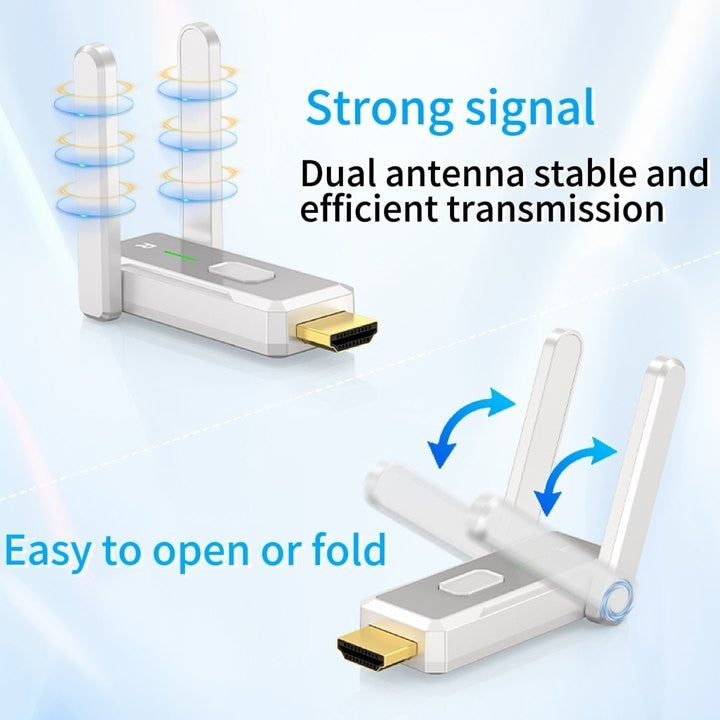 Extensor de Transmissor e Receptor Sem Fio HDMI Portátil de 150 Metros, Expandindo Computadores/Laptops/MAC para TV/Monitor/Projetor HD