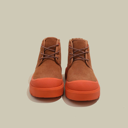 Fujin 4cm New Synthetic Suede Genuine Leather Spring Autumn Ankle Booties Chunky Sneakers High Brand Big Size Plush Women Shoes