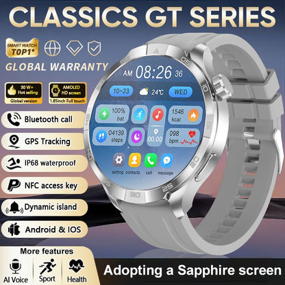 2026 Smartwatch com Display AMOLED Sempre Ativo, NFC, Chamada Bluetooth, Trajetória GPS, Impermeável, Saúde e Esporte, para Homens, Compatível com Android e iOS