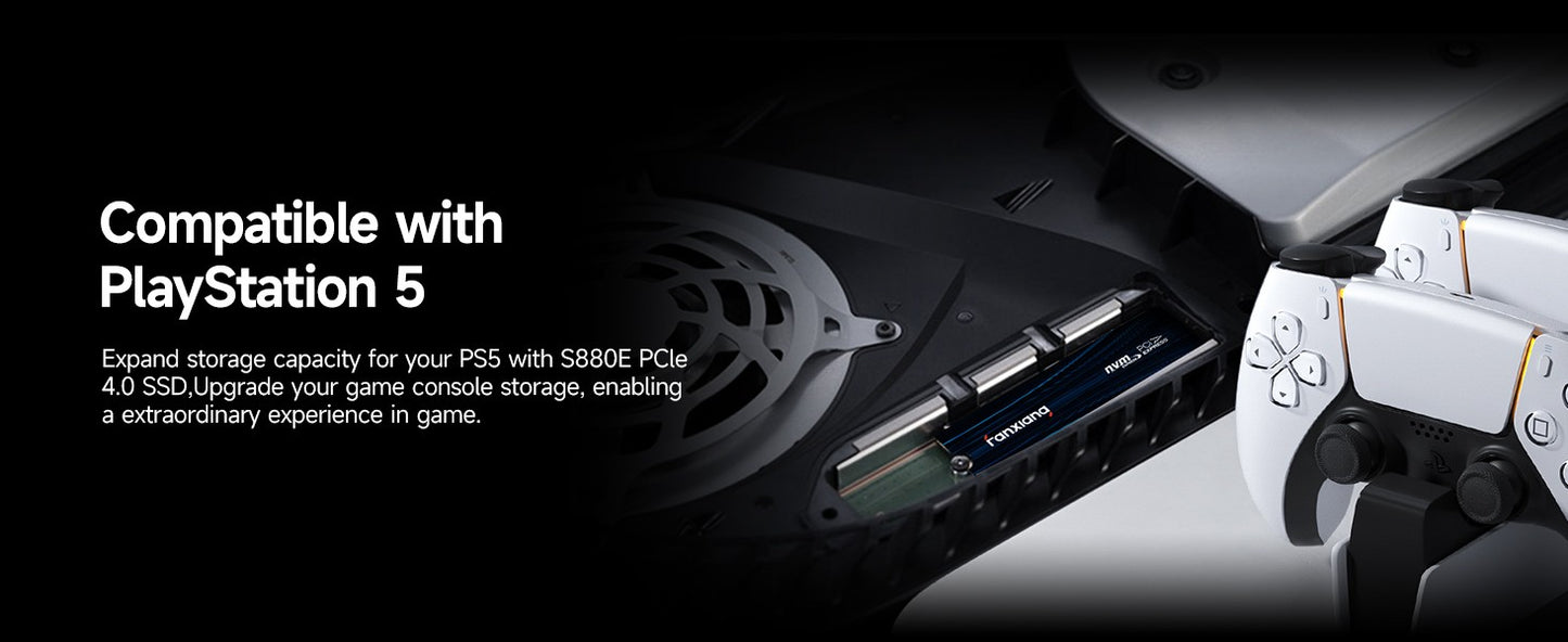 Fanxiang S880E SSD M.2 7300MB/s 1TB/2TB/4TB M.2 NVMe SSD PCIe 4.0x4 Disco Rígido Interno Para PS5 Laptop PC