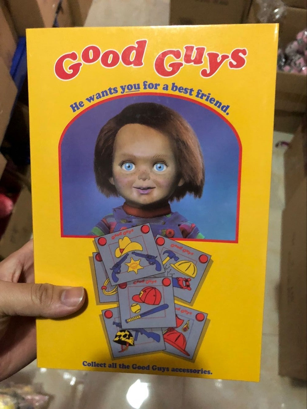 Genuine Real Original Halloween NECA GOOD GUYS CHUCKY Horror Doll PVC Figure Collectible Model Toy 10cm