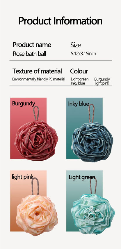 Elastic Mesh Lanyard Design, Body Cleaner Exfoliating Bath Flower, Nylon Cleaning Brush Bath Puff Body Cleaning