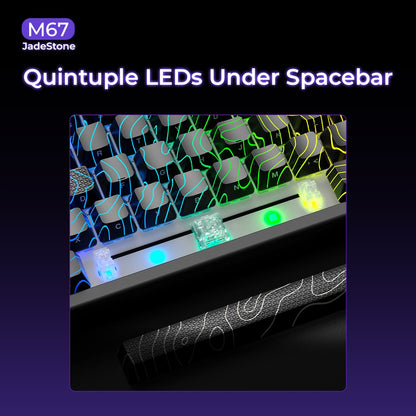 Teclado Mecânico XVX M67 JadeStone com Teclas IMD-Tech Hot Swappable Design Gasket Teclado com Retroiluminação RGB Personalizada Tri-Modo