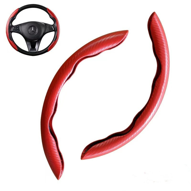 Capa Universal Antiderrapante de Fibra de Carbono para Volante de Carro, Capa Auxiliar para Volante de Carro, Acessórios Antiderrapantes