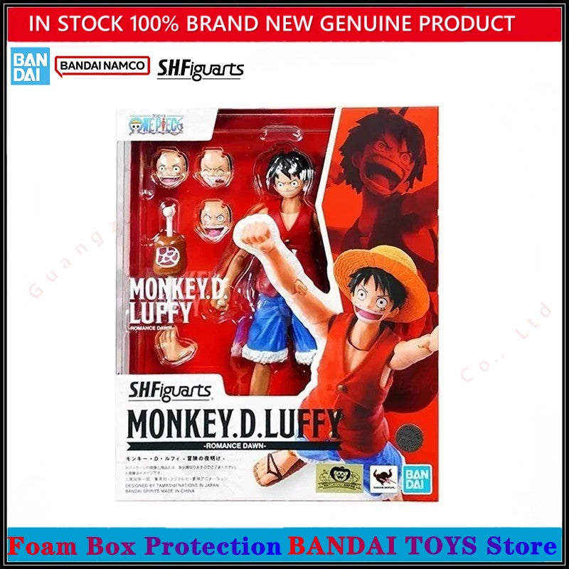 Atacado Bandai 100% Genuíno One Piece Kit Modelo Anime Figures SHF Monkey D Luffy Romance Dawn Action Figure Coleção Modelo