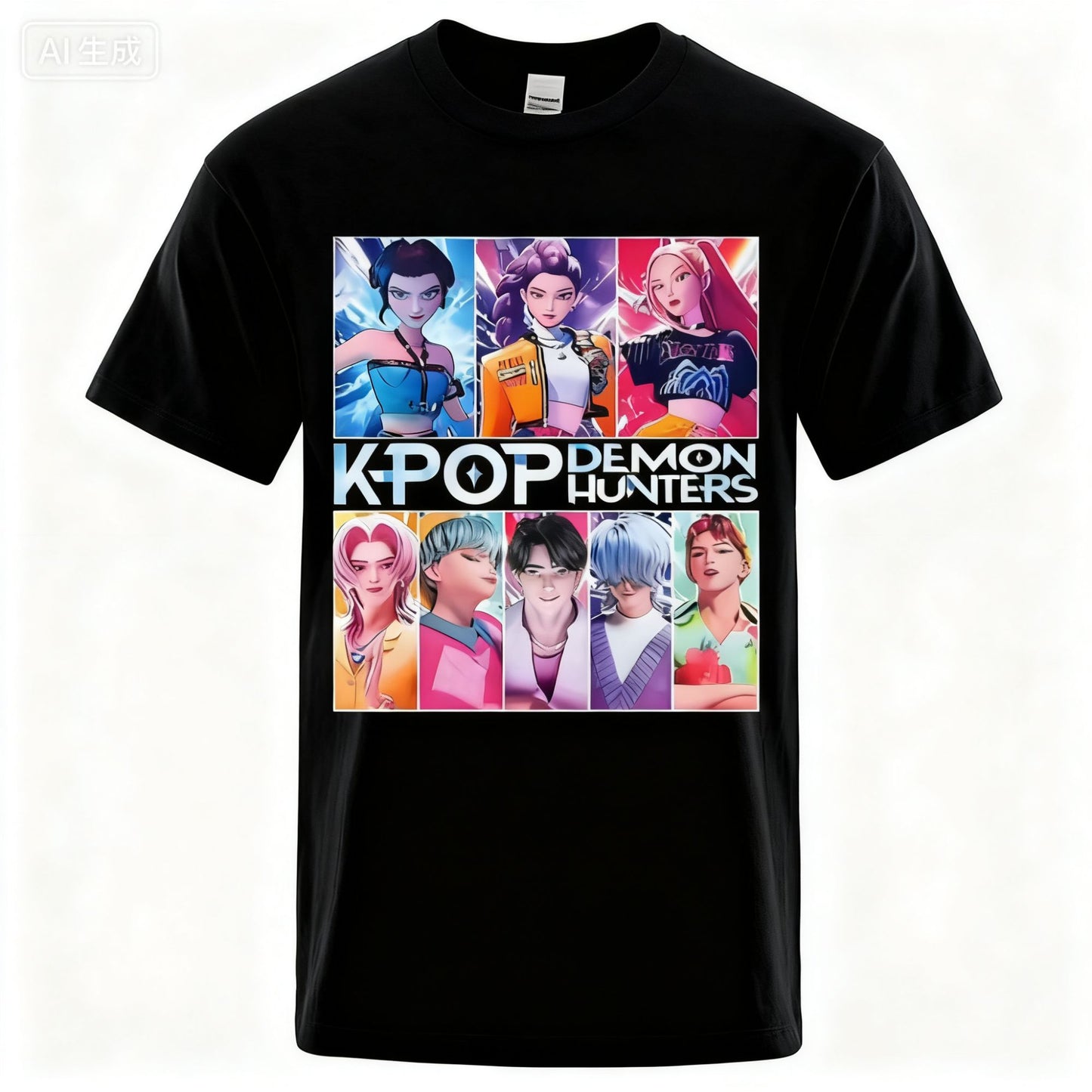 2025 Summer Men Clothes KPop Demon Hunters Saja Boys Soft  100% Pure Cotton Printed T-shirt Cool Cosplay Costume Oversize Y2k