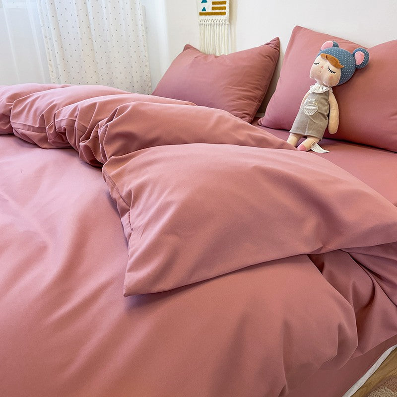 Three-piece fashionable solid-color down duvet cover, simple down duvet cover (1 down duvet cover +2 pillowcases, without core)