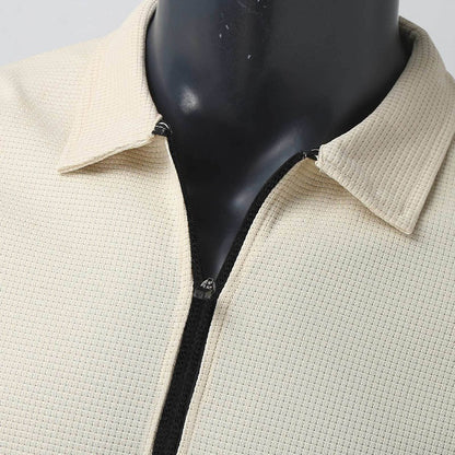 2024Summer Popular Waffle Outdoor Polo Collar Jacket Men's Coat Nick Garment Casual Sports Zipper Cardigan Long Sleeve Coat