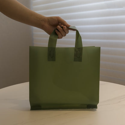 50pcs frosted tote bags cosmetics store gift bags printed logo simple fashion packaging bags plastic bags custom wholesale