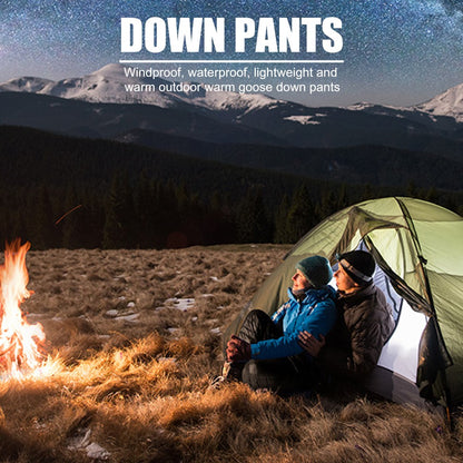 Plus Size Thickened Camp Down Pants Skiing Climbing Warm Slim Trousers Men for Family Outdoor Camping Accessories