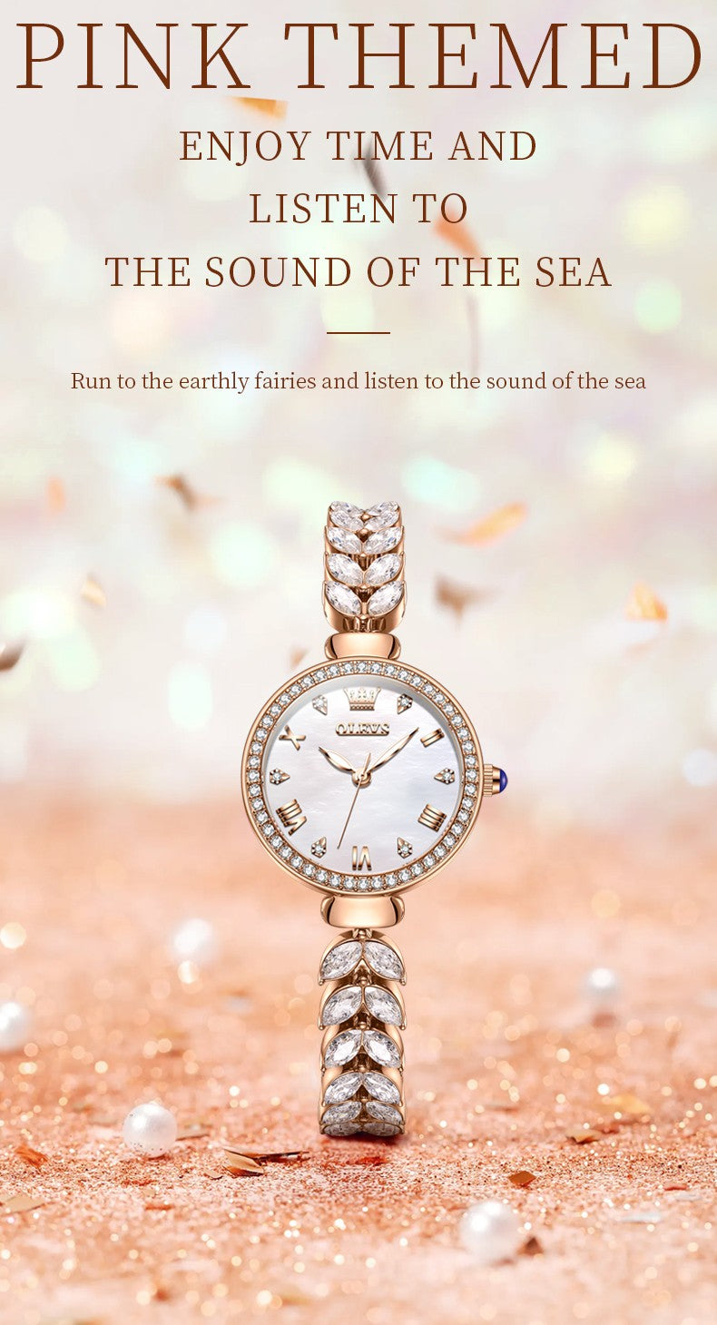 OLEVS 9971 Women Watch Luxury Brand Quartz Watch Fashion Unique Design Diamond Mermaid Bracelet Dress Watch Women Elegant Watch