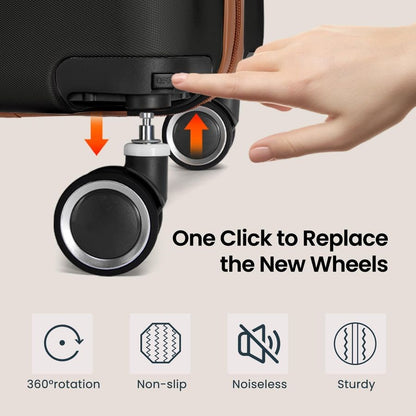 Carry On Luggage 22x14x9 Airline Approved with Spinner Wheels, Lightweight 20inch CarryOn Suitcase for Men amp Women, Black