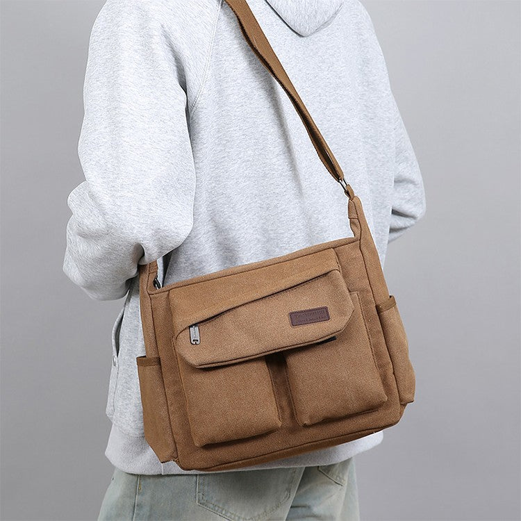 Men's crossbody bag, multi pocket design - large capacity shoulder bag - outdoor essentials, functional storage, city commuters