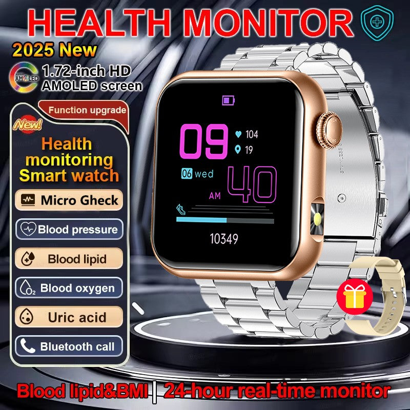 2025 Novo Smartwatch Feminino de LED com IA, Diagnóstico Inteligente, Monitor de Saúde HRV+PPG, Pressão Arterial, Oxigênio no Sangue, IP68, NFC?