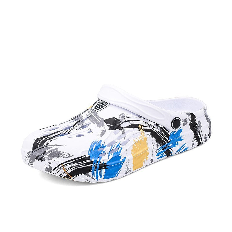 Men's Summer Camouflage Graffiti Sandals Garden Clogs Shoes Men Outdoor Beach Anti-skid Slippers Indoor Home Shoe big size 45-49