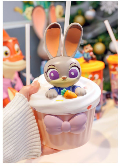 Copo de Água Original em Formato Disney Zootopia 2 Nick Judy Copos Estilizados de Desenho Animado com Alça Transversal Presentes Kawaii de Aniversário para Meninas e Meninos