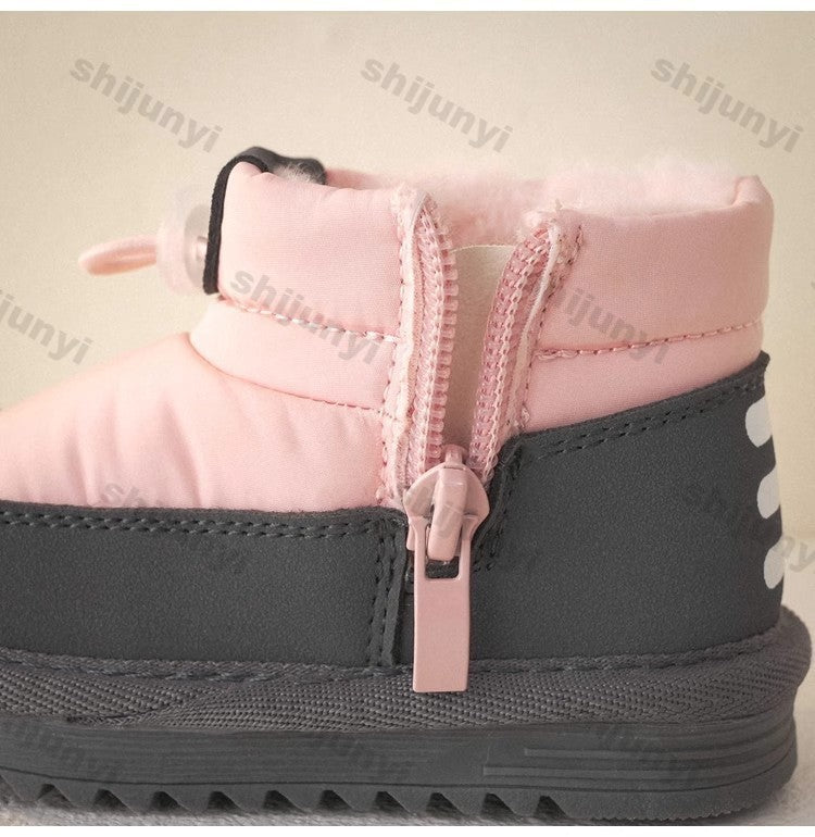 Children's Snow Boots Winter Boys Plush Thicken Platform Cotton Shoes Comfortable Girls Warm Waterproof Fashion Warm Plush Shoes