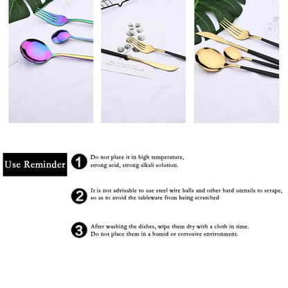 6Set/30Pcs Pink Silver Dinnerware Set Stainless Steel Knife Ckae Fork Spoon Cutlery Set Tableware Silverware Set Dropshipping