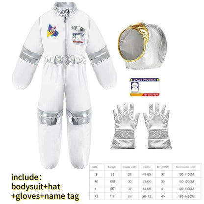 New Astronaut Boys Girls Cosplay Costume for Kids Spaceman Child Halloween Dress Up Children Rocket Jumpsuit Outfit Bodysuits