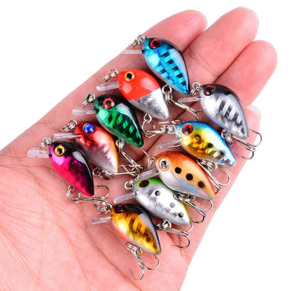 Conjunto de Iscas de Pesca Mini Truta Flutuante Isca Articulada Artifical Crazy Swing Isca Dura de Crank Bait Isca de Lápis