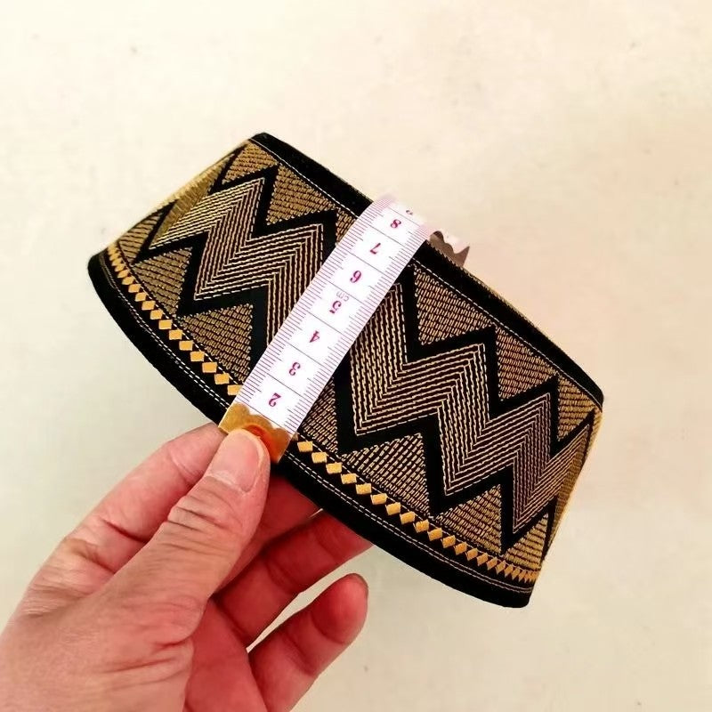 Muslim Caps for Men Eid Ramadan Prayer Clothing with Embroidery Islamic Turkey Hats Gold Turban Cap Headscarf Bonnet Elegant