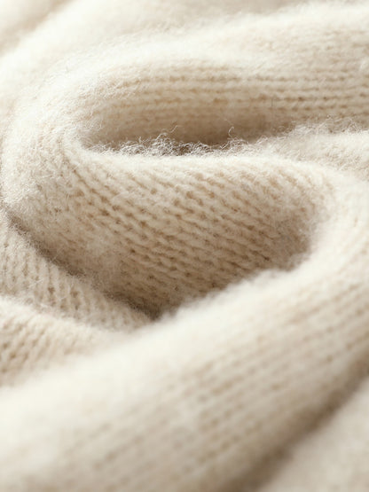 Men's 100% Merino Wool Pullover Sweater O-neck Fair Isle Jacquard Loose Casual Knitwear Long Sleeve Cashmere Tops Autumn Winter