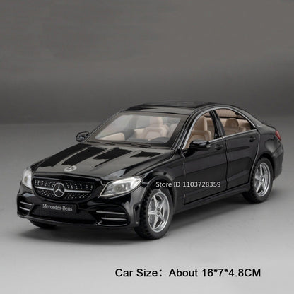 1:32 S650 C260 Modelo de Carro de Brinquedo em Miniatura Liga Fundida com Som Luz Portas Abertas Veículo de Simulação de Fricção Brinquedos para Presentes de Meninos