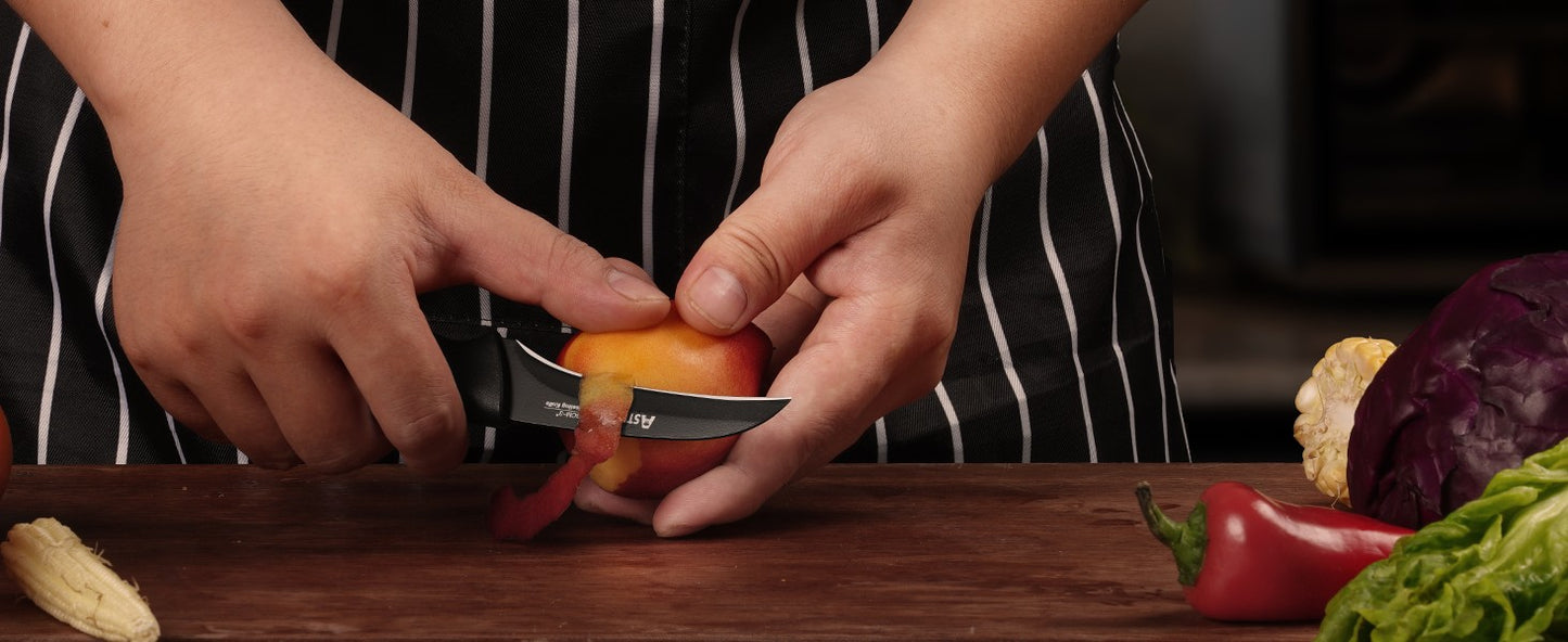 Conjunto de Facas de Cozinha Astercook com Bloco Amolador Embutido, Próprio para Lava-Louças, Conjunto de Bloco de Facas de Aço Inoxidável Alemão de 15 Peças
