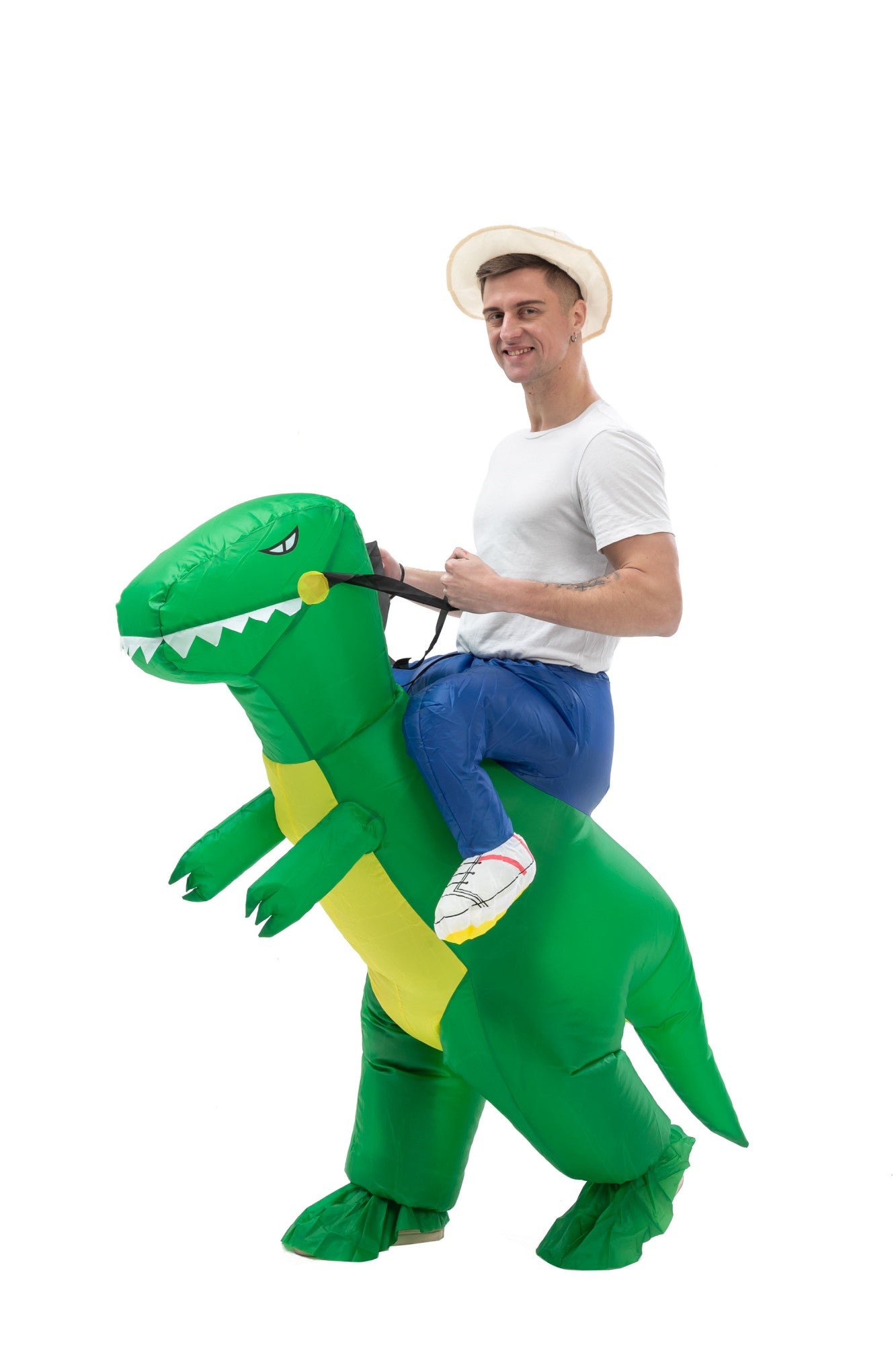 Funny dinosaur inflatable costume set  Riding jumpsuit cosplay outfit  High-impact hilarious costume Halloween attire