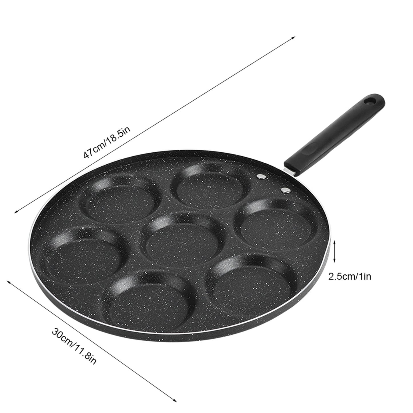 7 Holes Frying Pan Non Stick Fried Eggs Cooking Pan Burger Mold Household Kitchen Cookware