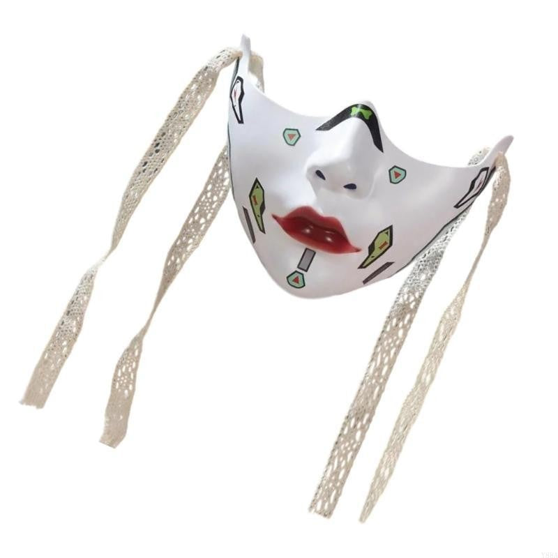 Y88A Mechanical Half Face Mask Masquerade Mask for Womens Men Aesthetics Mask Gifts